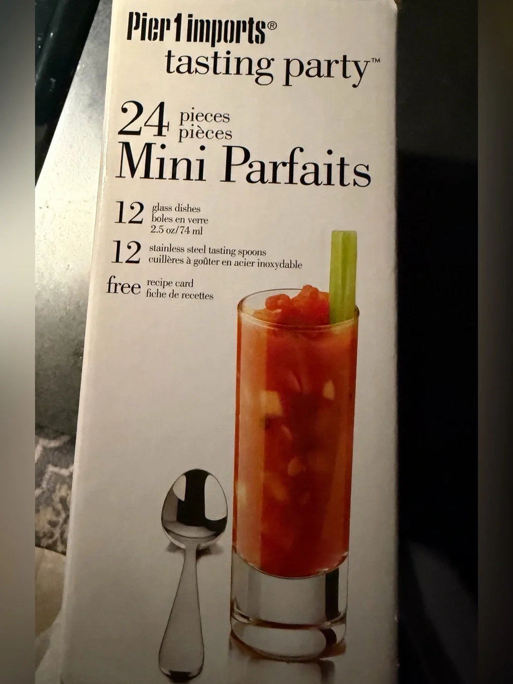 Pier 1 Mini Parfaits Glasses and Spoons Dessert Set